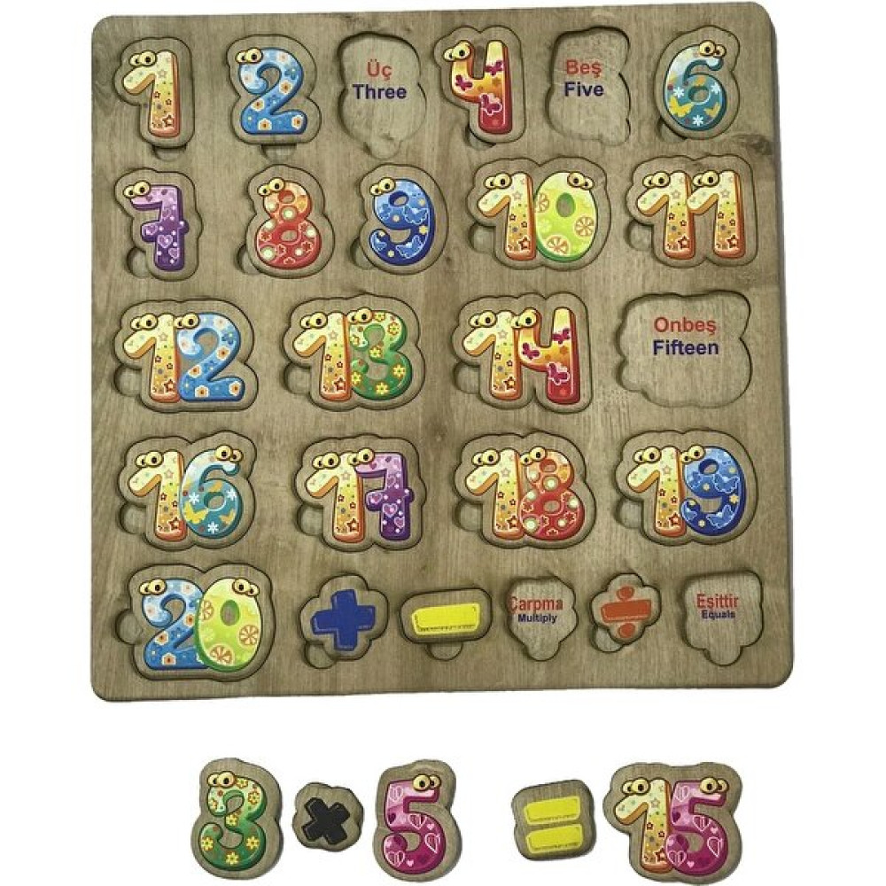 Ahşap Sayılar Puzzle Bul Tak 20 Sayı Dört Işlem Matematik Öğretici Eğitici Oyuncak Seti Bebek Oyuncakları Fiyatı
