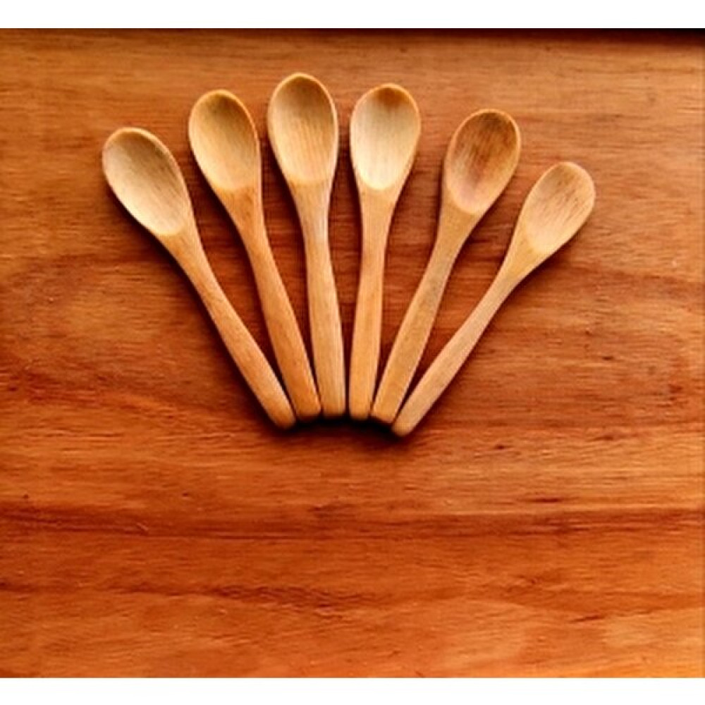 AhşapMadeni Çay Kaşığı 6 Parça 12 cm - Ahşap Çatal / Kaşık / Bıçak Takımları Fiyatı