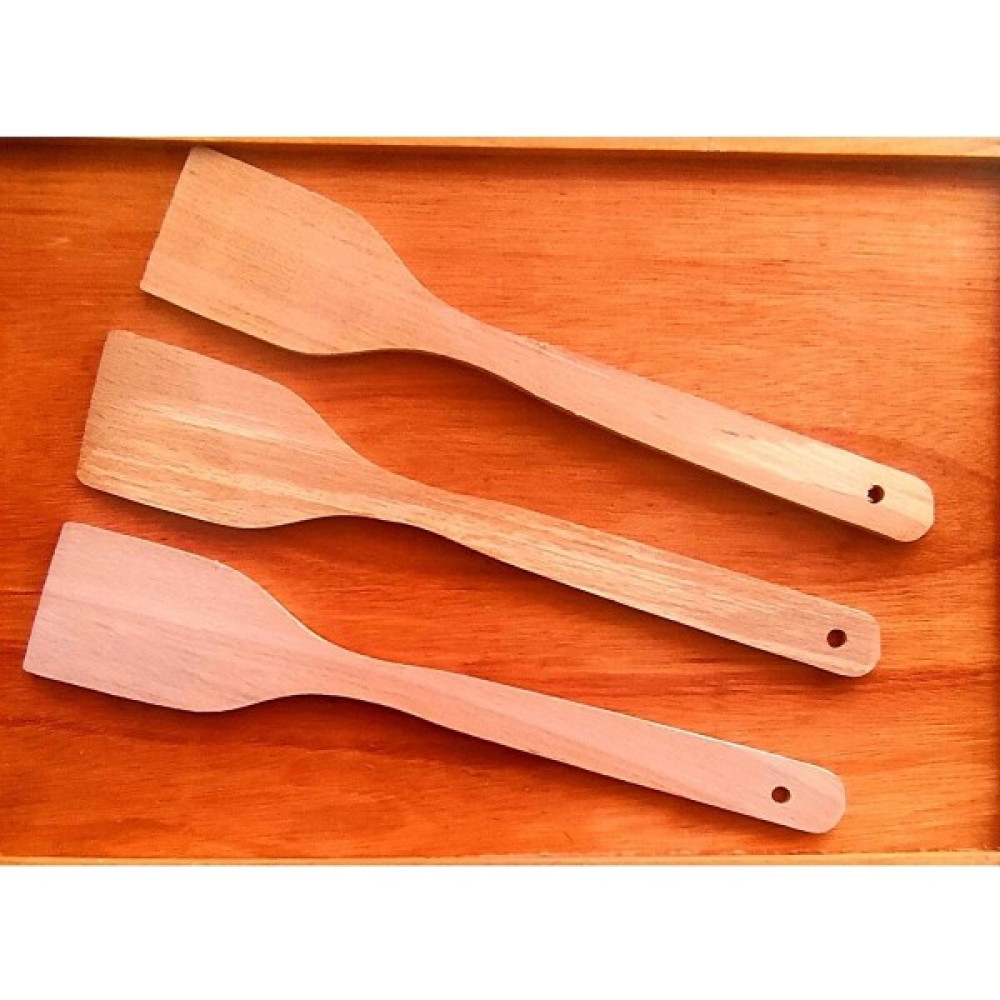 AhşapMadeni Tahta Spatula 3 Parça Set 30CM Mutfak Yemek Gereçleri Spatula - 3 Adet Mutfak Gereçleri Fiyatı