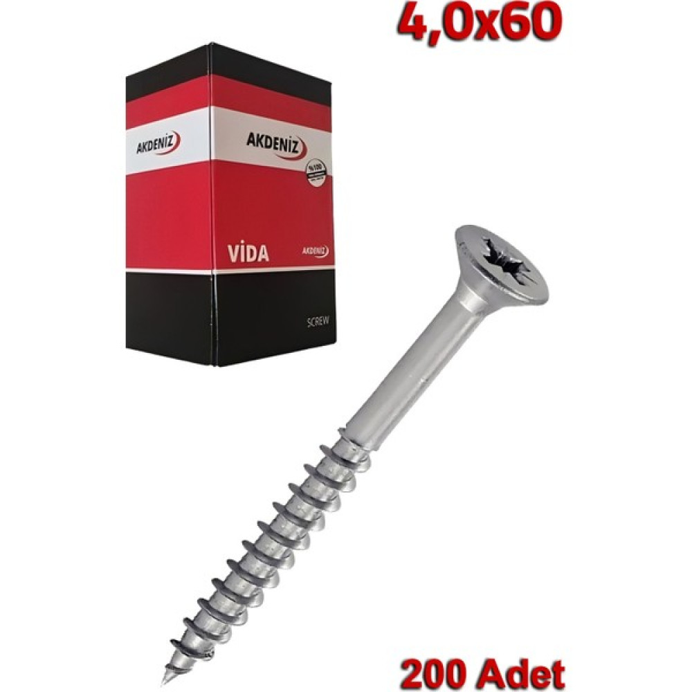 Ahtapot Akdeniz Sunta Vidası Yarım Diş 4,0X60 (200 Adet) Oto Boyaları Fiyatı