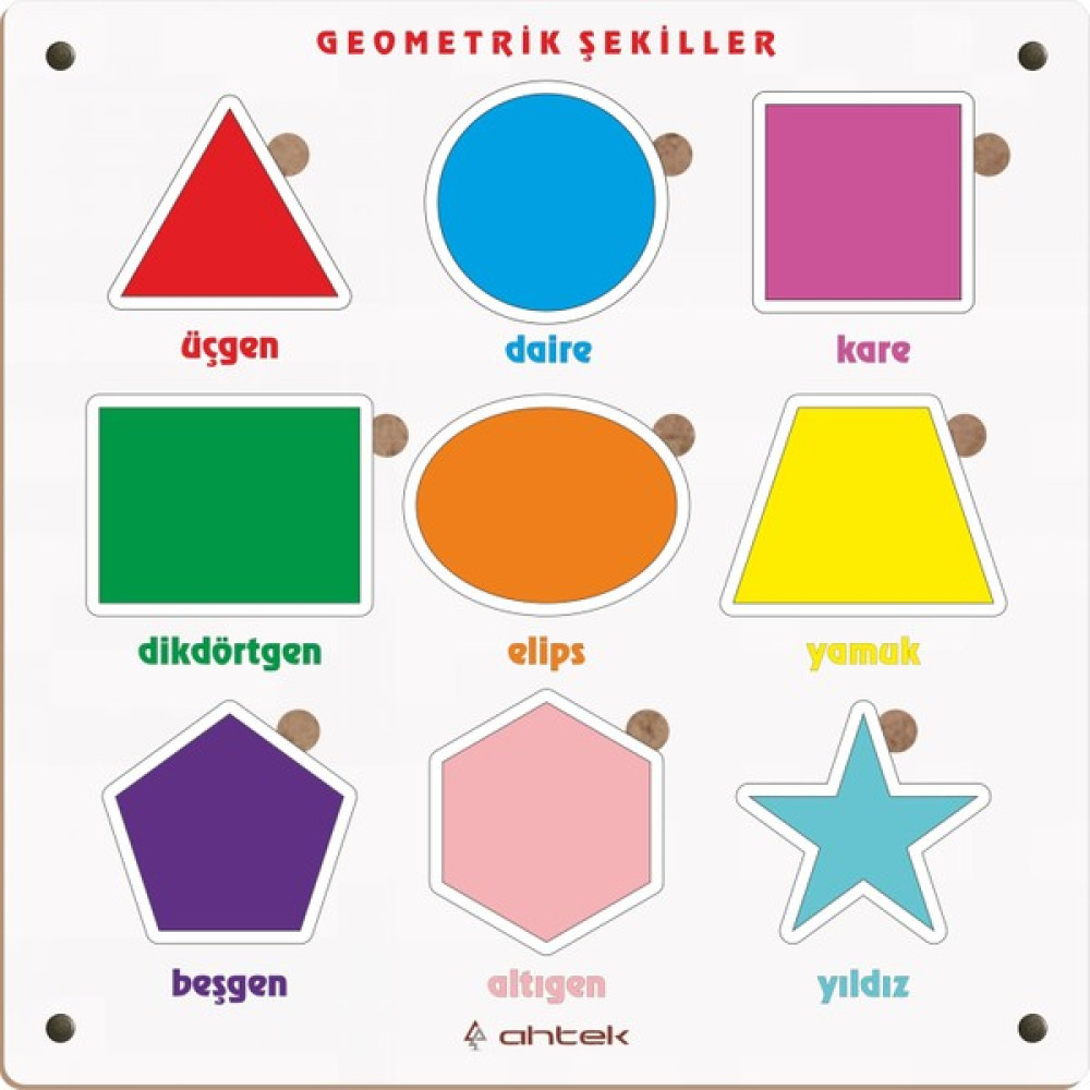 Ahtek Ahşap Eğitici 3D Geometrik Şekiller Bultak Yapboz Puzzle Oyuncak Bebek Oyuncakları Fiyatı