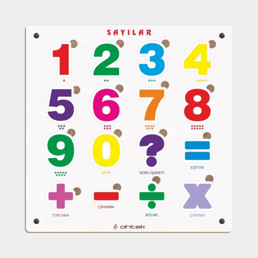 Ahtek Ahşap Eğitici 3D Sayılar Rakamlar Bultak Yapboz Puzzle Oyuncak Bebek Oyuncakları Fiyatı