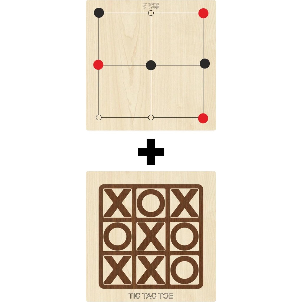 Ahtek Ahşap Tic-Tac-Toe + 3 Taş Akıl, Zeka, Strateji ve Beceri Oyunları Seti Diğer Fiyatı
