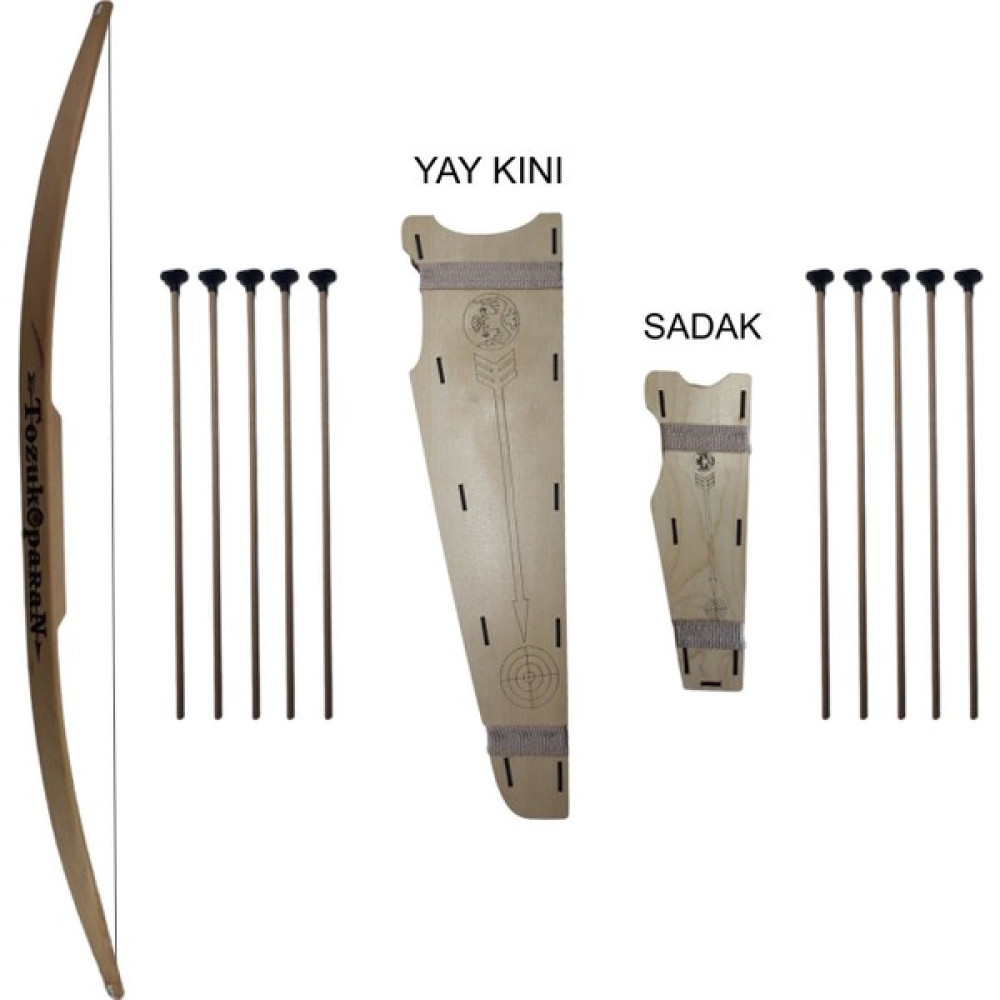 Ahtek Doğal Ahşap Ok Yay Seti, Yay + 10 Adet Ok + Yay Kını + Sadak Bebek Oyuncakları Fiyatı