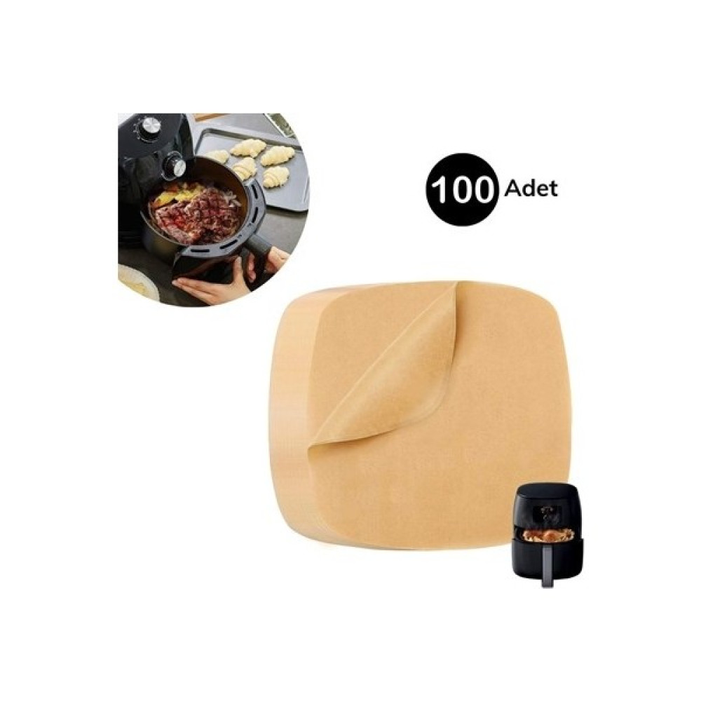 Air fryer100 Adet Air Fryer Pişirme Kağıdı Tek Kullanımlık Yağ Su Geçirmez Yapışmaz Deliksiz Düz Kare Model Oto Boyaları Fiyatı