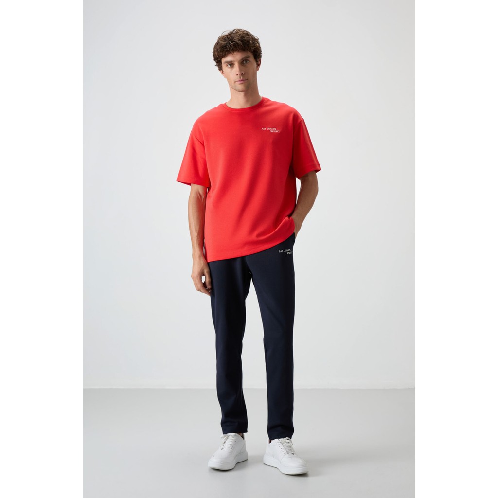 Air Jones Fiesta - Lacivert Pamuklu Kalın Yumuşak Dokulu Oversize Fit Nakışlı Erkek Eşofman Takım - 85252 Erkek Eşofman Fiyatı