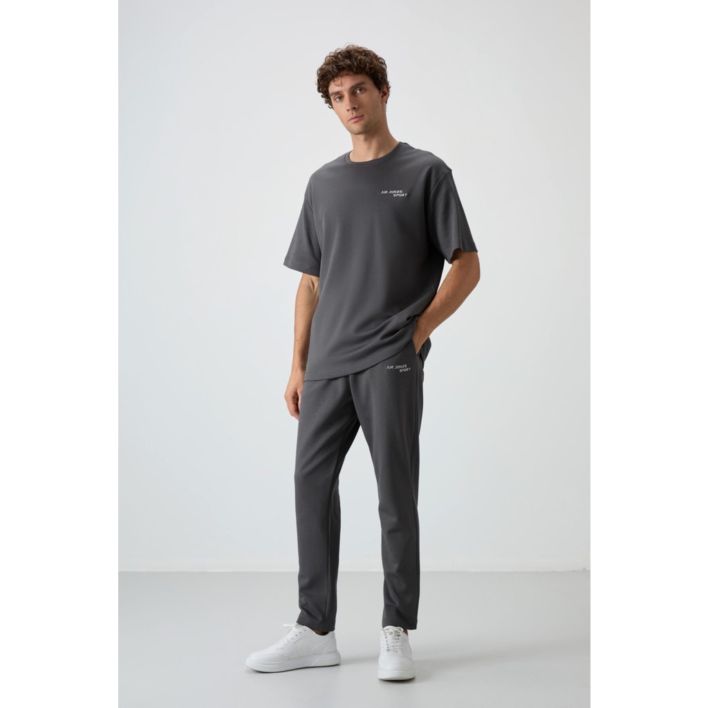 Air Jones Haki Pamuklu Kalın Yumuşak Dokulu Oversize Fit Nakışlı Erkek Eşofman Takım - 85252 Erkek Eşofman Fiyatı