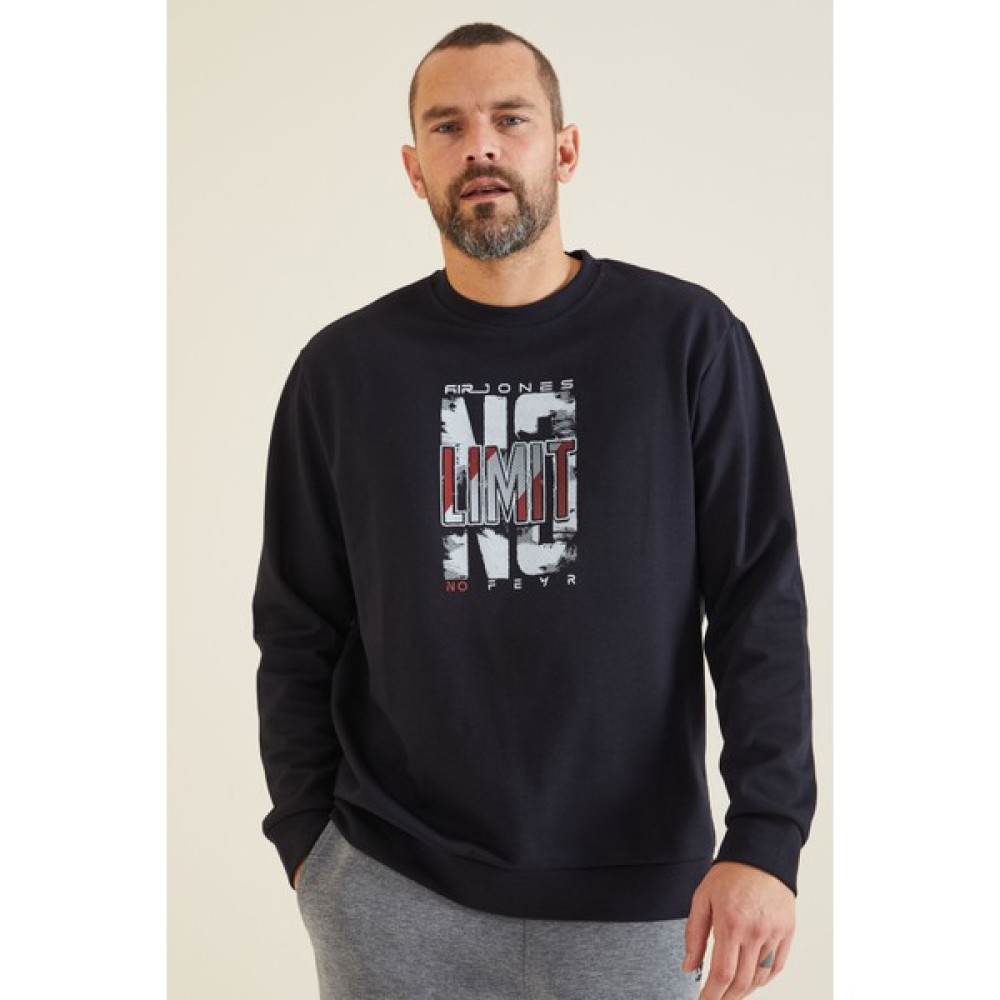 Air Jones Lindon Lacivert O Yaka Erkek Sweatshirt - 88130 Erkek Sweatshirt Fiyatı