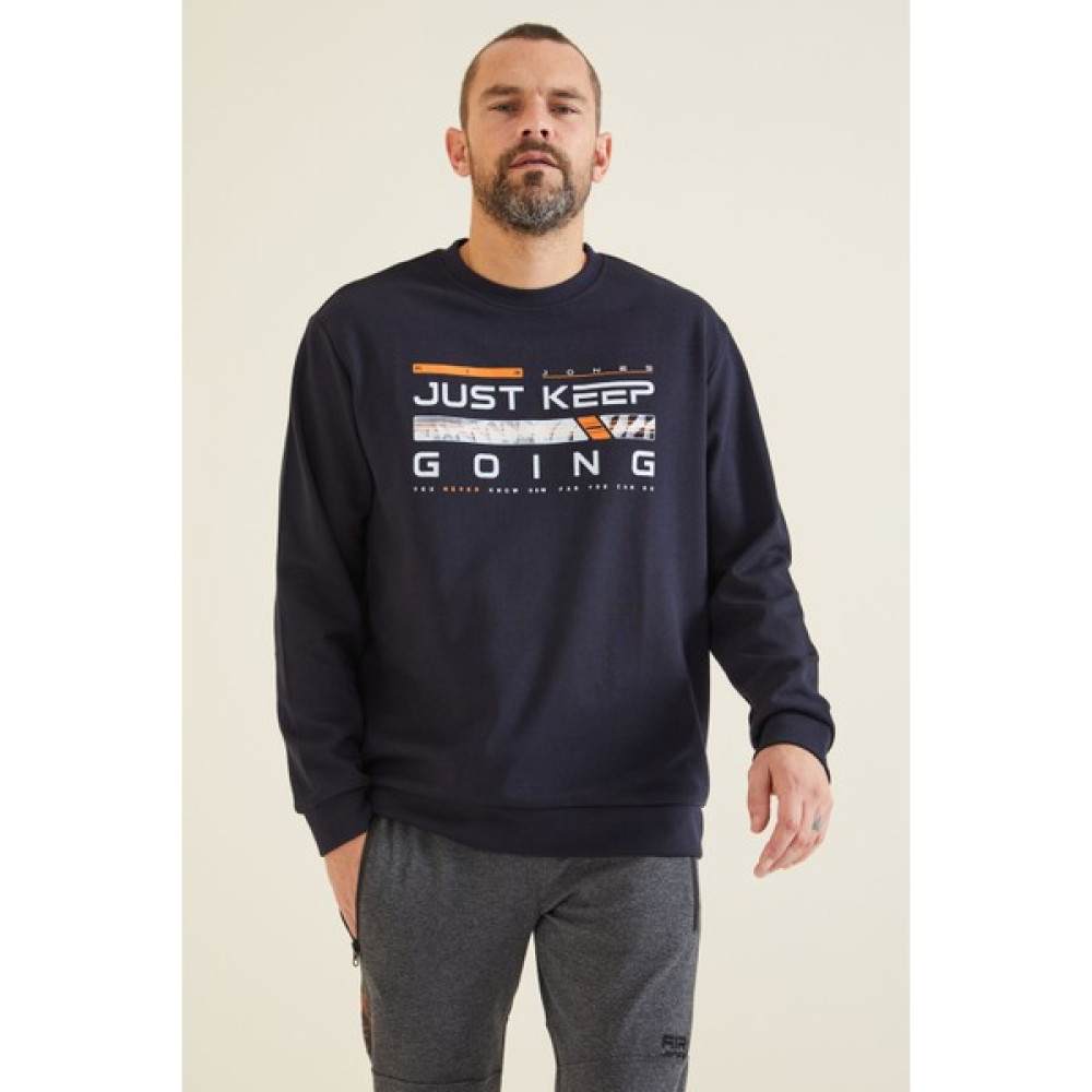 Air Jones Urien Lacivert Baskılı Erkek Sweatshirt - 88129 Erkek Sweatshirt Fiyatı