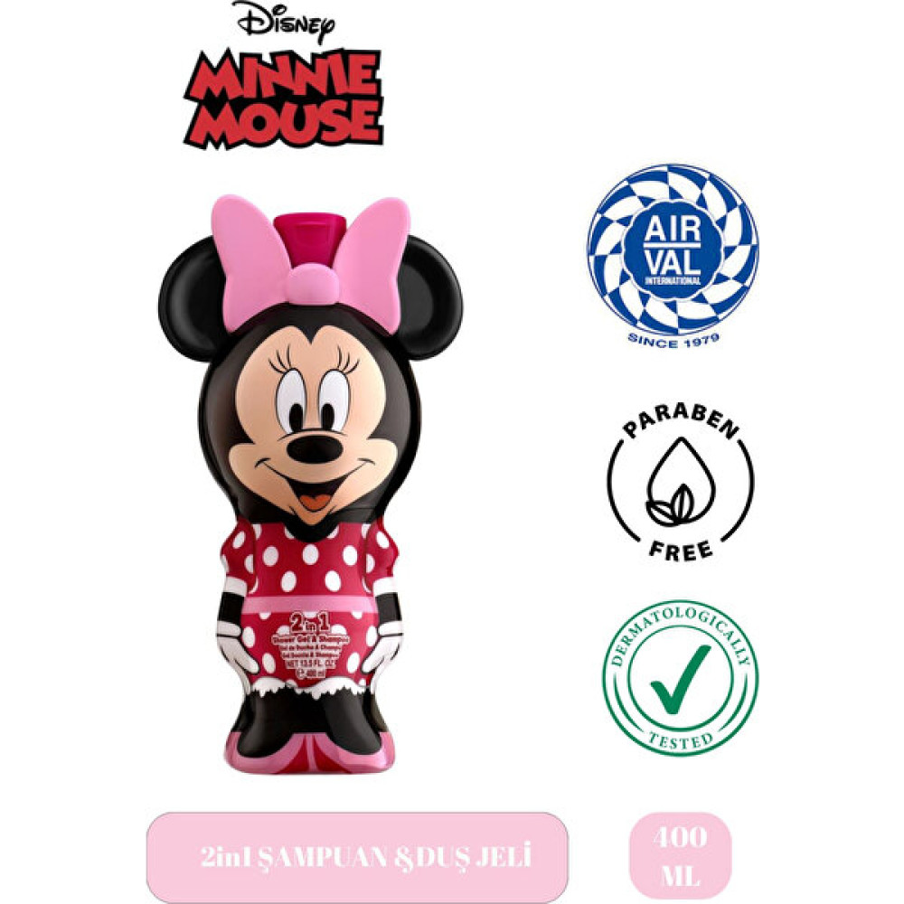 Air-Val Lisanslı Minnie Mouse Ambalajlı Şampuan ve Duş Jeli Büyük Boy 400ML Bebek Şampuanı Fiyatı