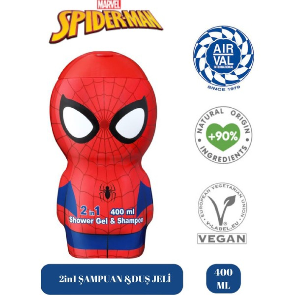 Air-Val Lisanslı Spider-Man Oyuncak Çocuk Şampuanı ve Duş Jeli Büyük Boy 400ML Bebek Şampuanı Fiyatı