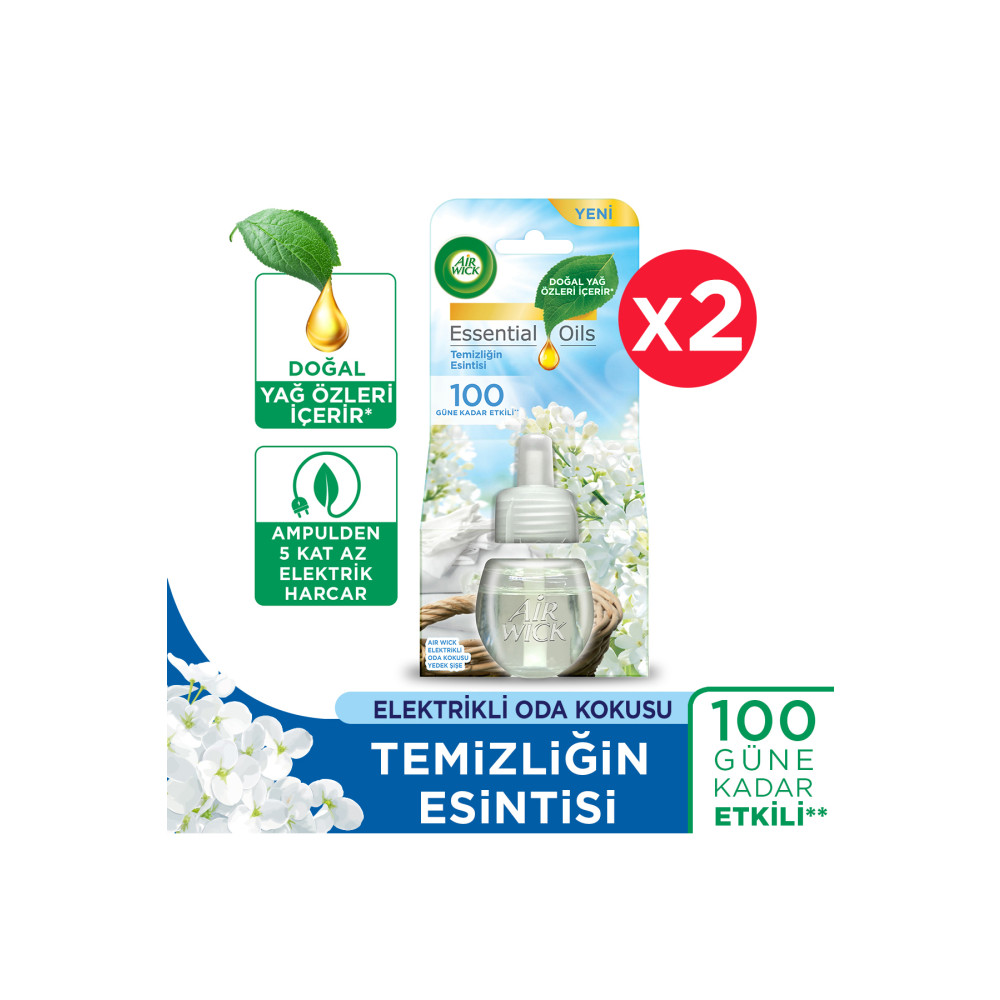 Air Wick Elektrikli Oda Kokusu Yedek Şişe Temizliğin Esintisi X 2 - Esansiyel Yağlar Içerir* Deterjan ve Temizlik Ürünleri Fiyatı