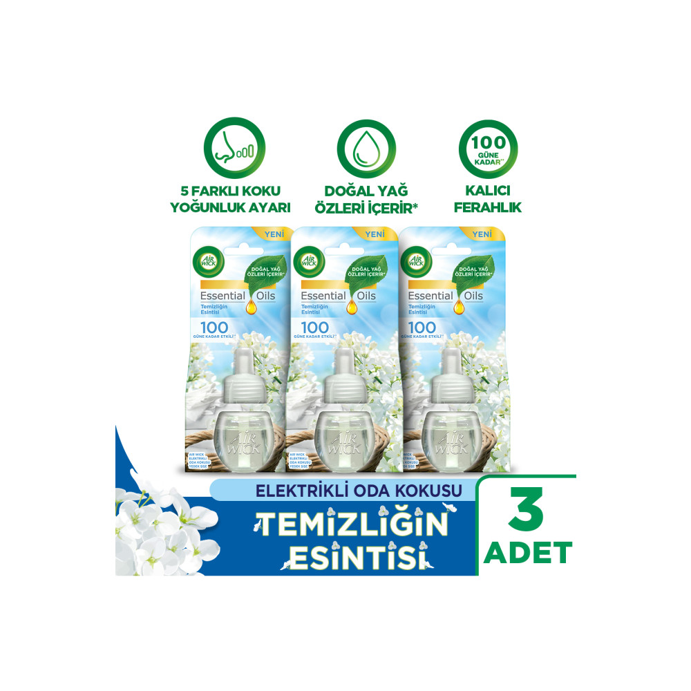Air Wick Elektrikli Oda Kokusu Yedek Şişe Temizliğin Esintisi X 3 - Esansiyel Yağlar Içerir* Deterjan ve Temizlik Ürünleri Fiyatı
