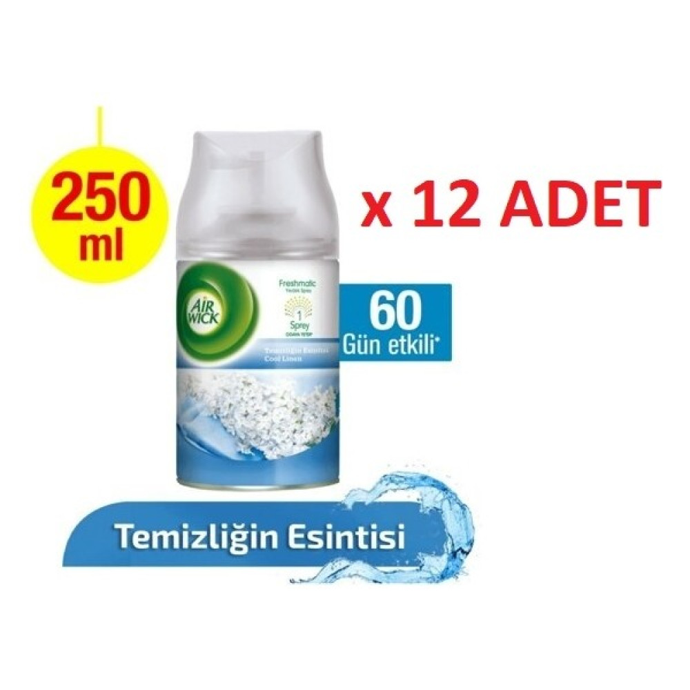 Air Wick Wıck Oda Parfümü Cool Lınen - Temizliğin Esintisi 250 ml x 12 Adet Oda Kokusu Fiyatı