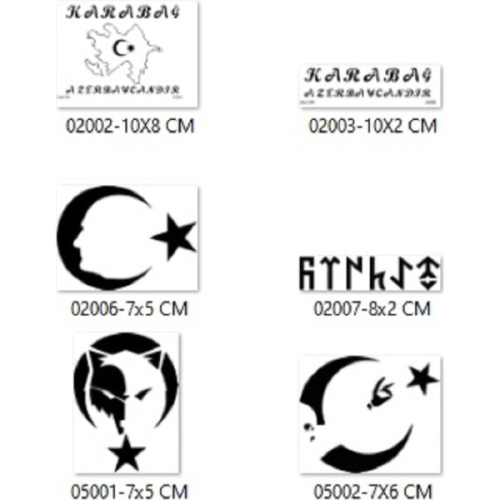 Airbrush Tattoo Azeri Türk Tasarımları Geçici Dövme Şablonu Seti Sadece Desen Sağlık / Bakım / Kozmetik Fiyatı