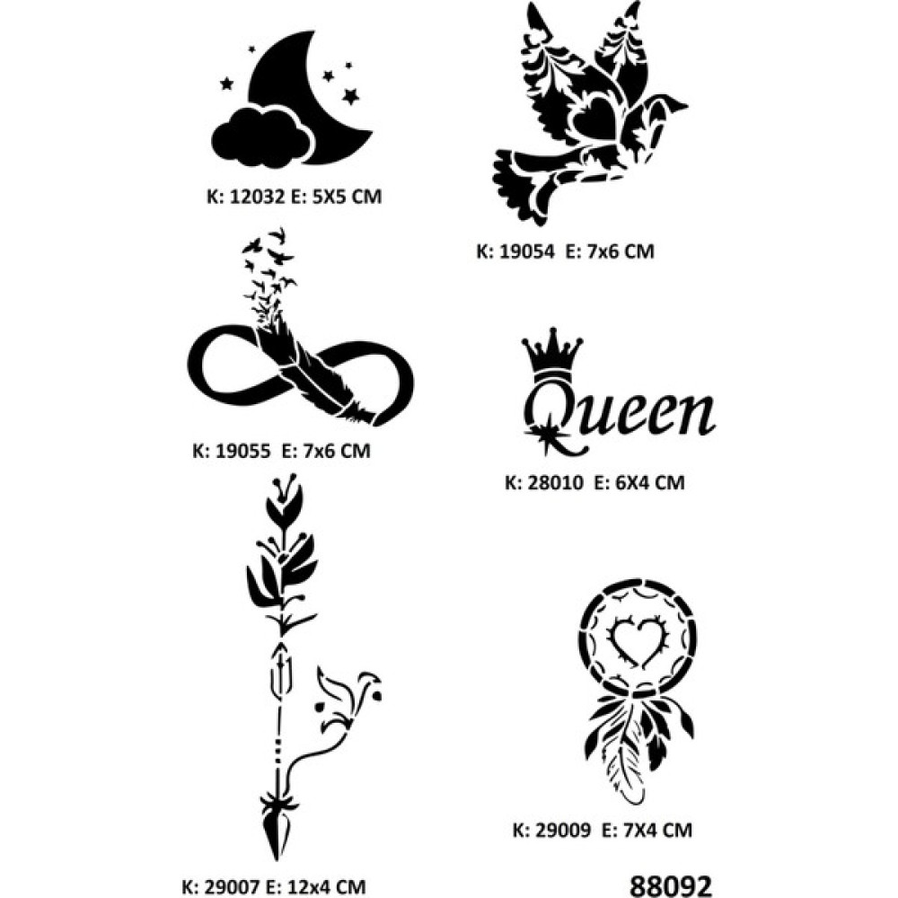 Airbrush Tattoo Düş Kapanı Sonsuzluk Geçici Dövme Kalıpları Sadece Desen Sağlık / Bakım / Kozmetik Fiyatı