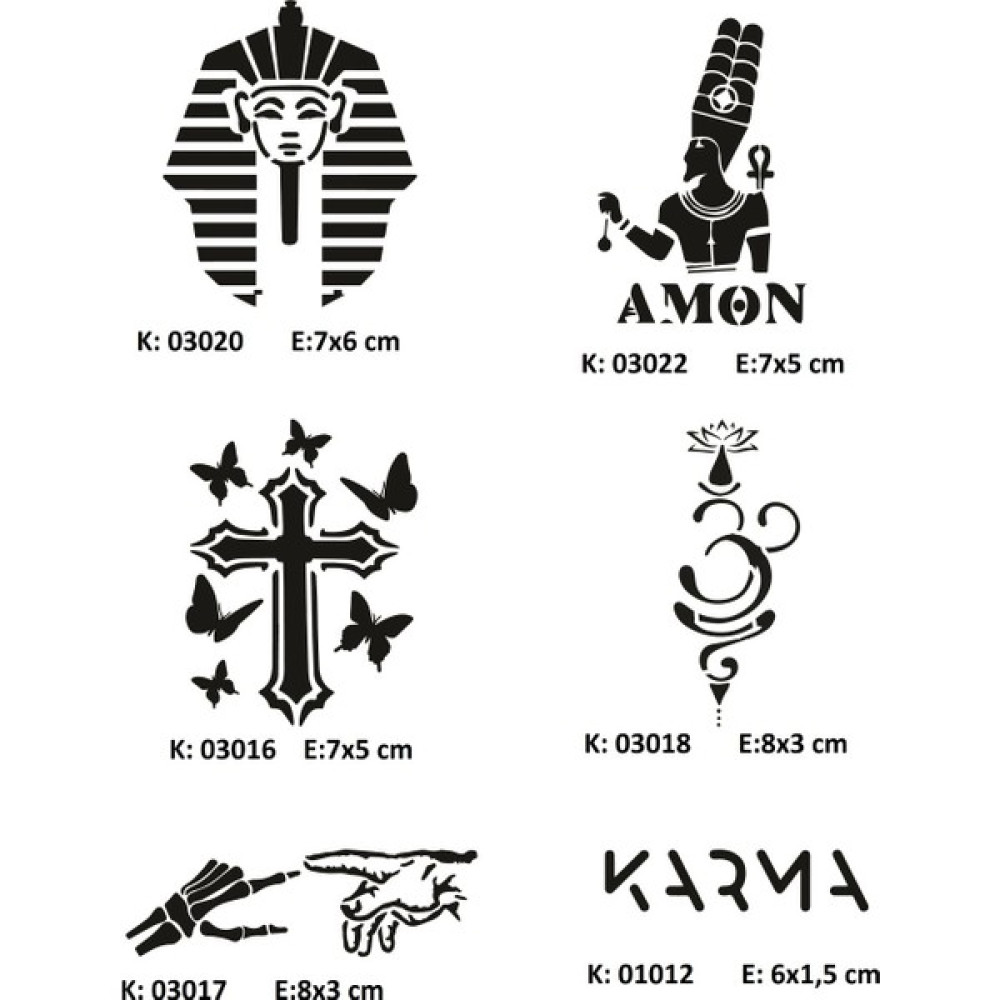 Airbrush Tattoo Farklı Inançlar Geçici Dövme Kalıpları Seti Spreysiz Sağlık / Bakım / Kozmetik Fiyatı