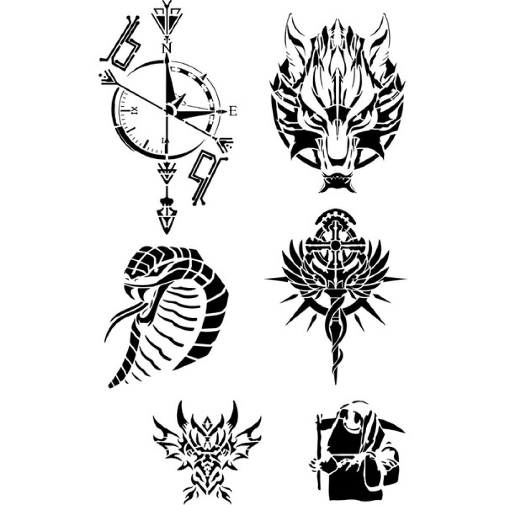 Airbrush Tattoo Pusula Kobra Modelleri Geçici Dövme Kalıpları Sadece Desen Sağlık / Bakım / Kozmetik Fiyatı