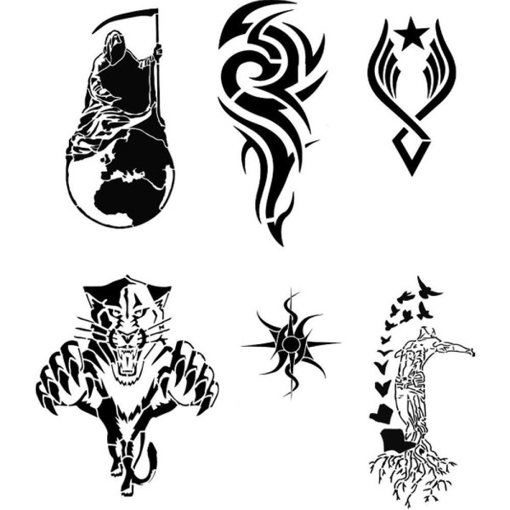 Airbrush Tattoo Tribal Felsefik Geçici Dövme Kalıpları Sadece Desen Sağlık / Bakım / Kozmetik Fiyatı