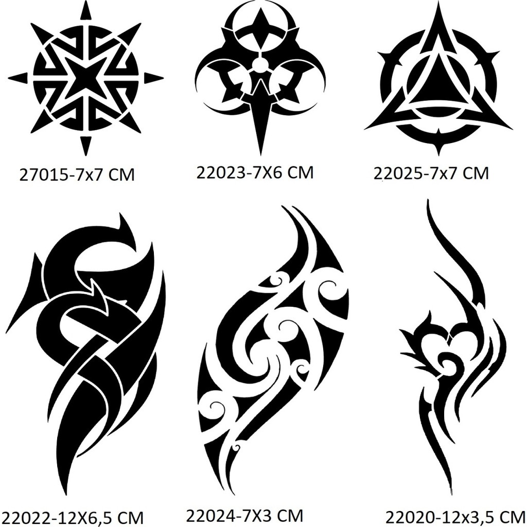 Airbrush Tattoo Tribal Kol Bacak 6 Adet Geçici Dövme Şablonu Sadece Desen Sağlık / Bakım / Kozmetik Fiyatı