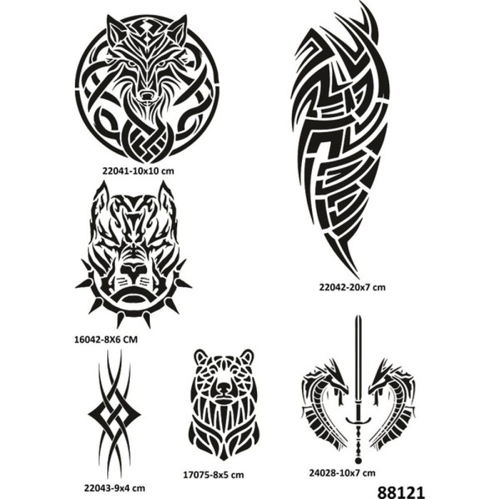 Airbrush Tattoo Tribal Serisi 6 Adet Geçici Dövme Şablonu Kına Kalıbı Sadece Desen Sağlık / Bakım / Kozmetik Fiyatı