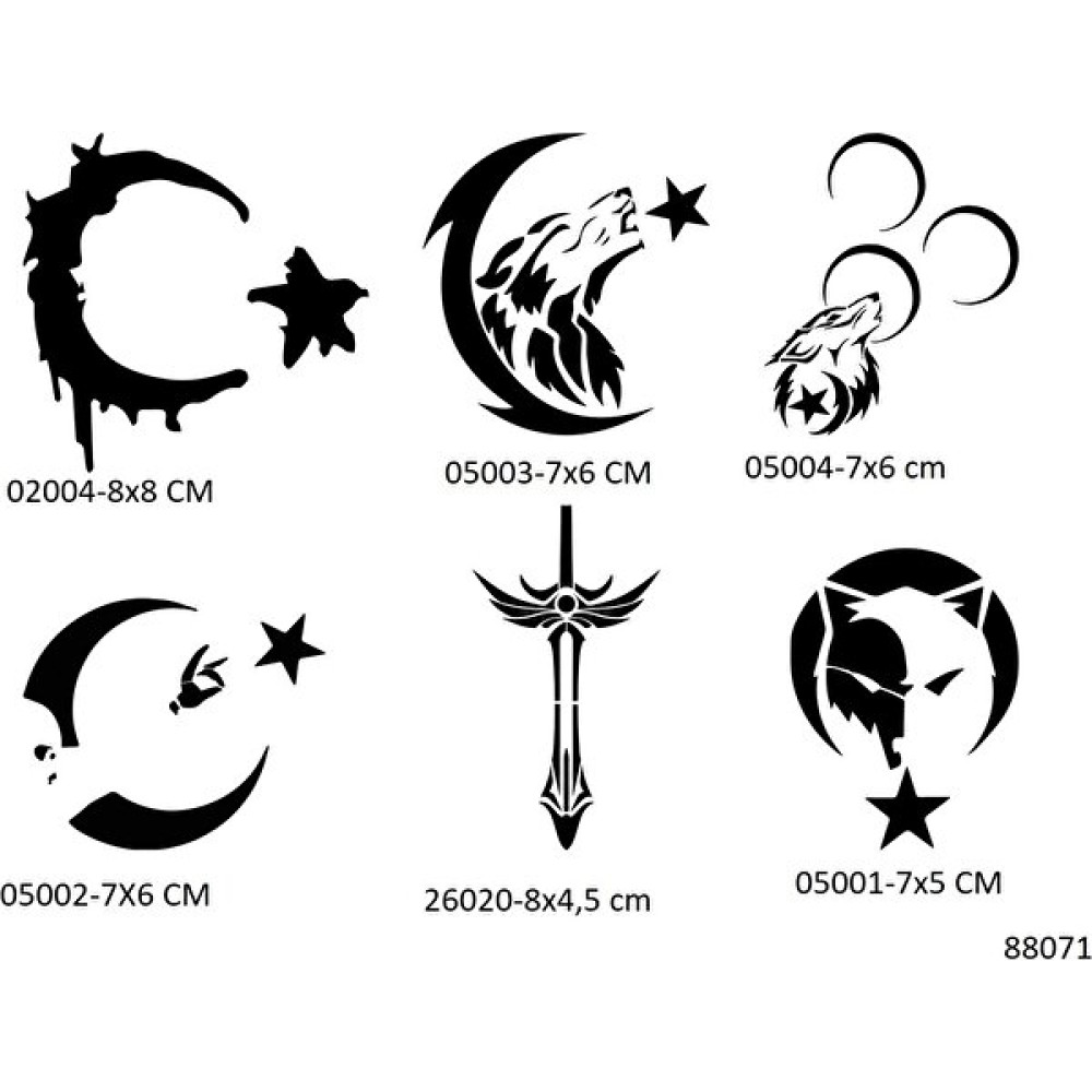 Airbrush Tattoo Türkçü Milliyetçi Desenler 6 Adet Geçici Dövme Şablonu Sadece Desen Sağlık / Bakım / Kozmetik Fiyatı