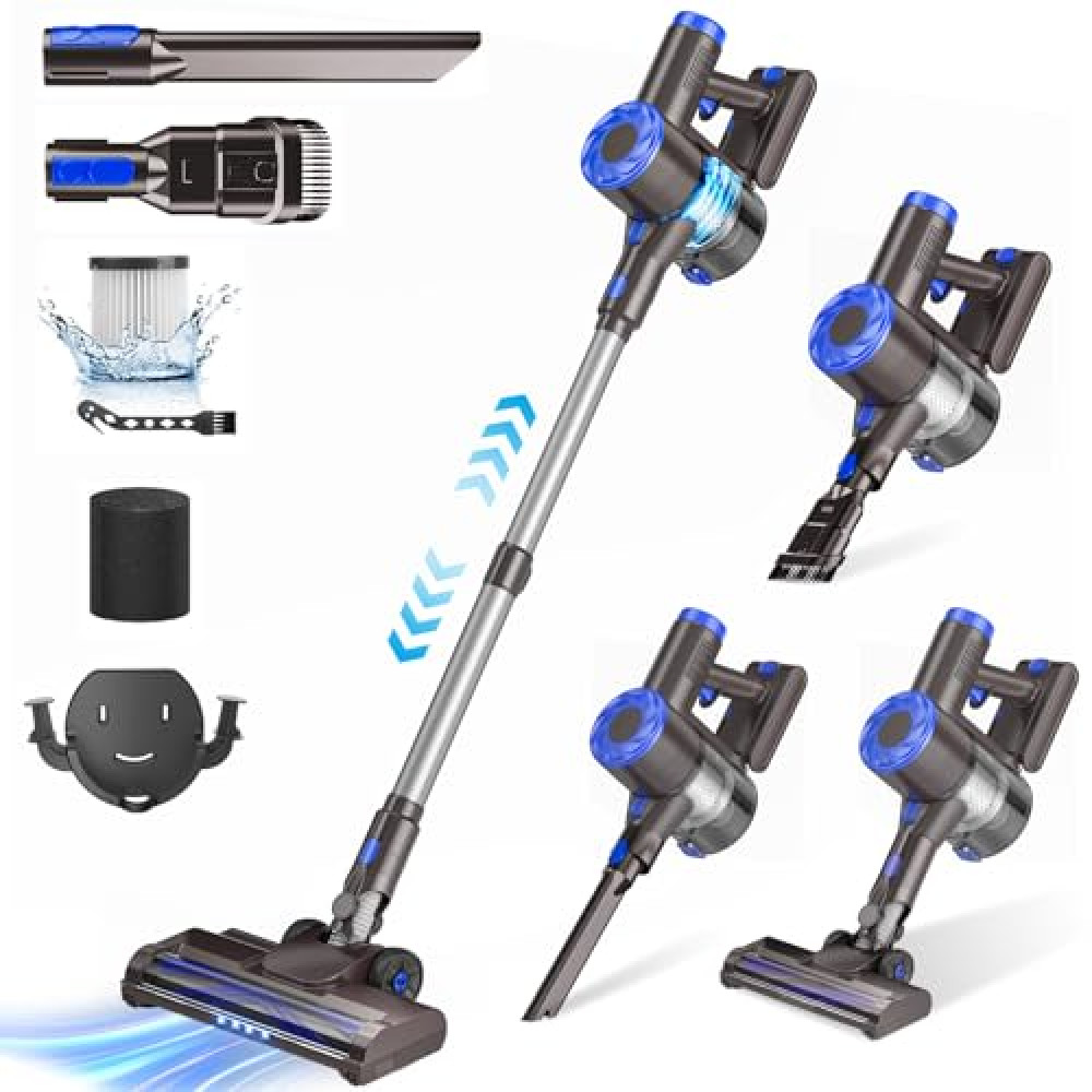 AIRDIYA Cordless Vacuum Cleaner, Super Power Suction Stick Vacuum Cleaners with 2200 mAh Battery,8-in-1 Lightweight Self-Standing, 35 Mins Runtime for Home Hard Floor Low-Pile Carpet Pet Hair Vacuum Sealer Fiyatı