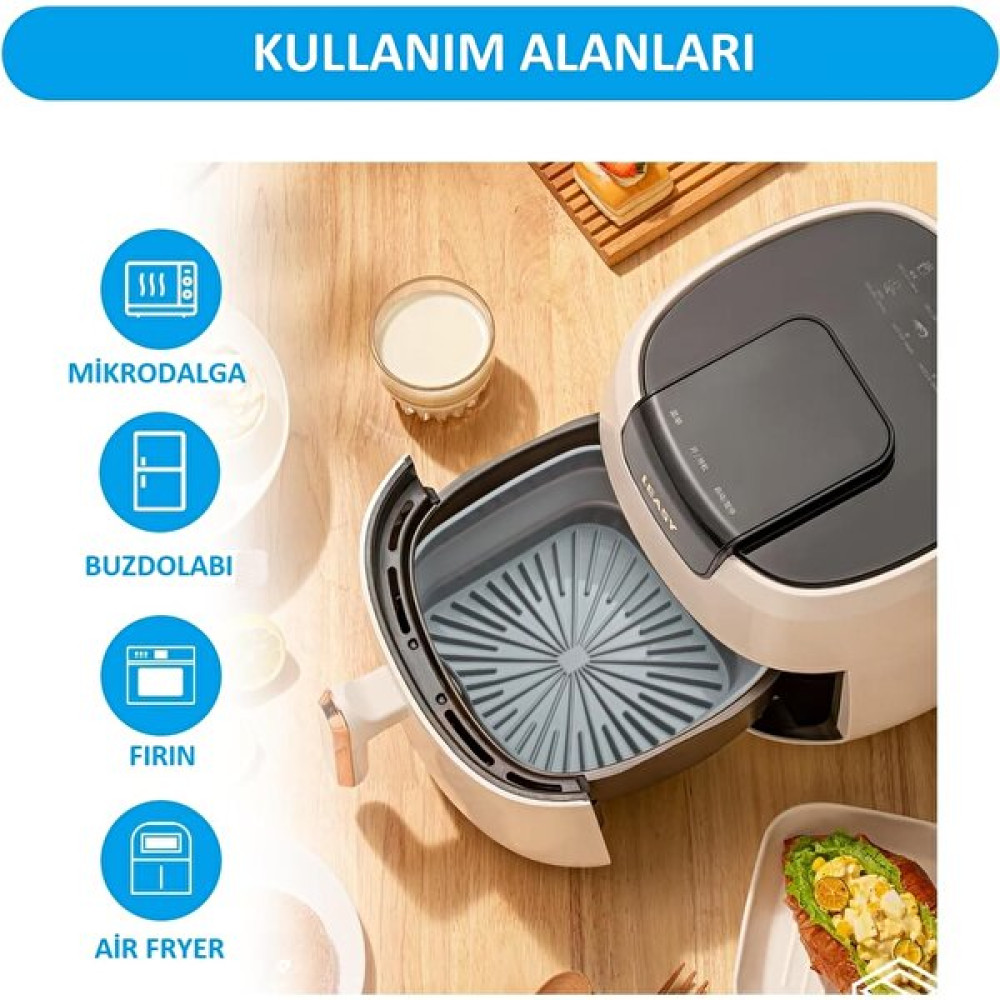 Airfryer Silikon Pişirme Sepeti Büyük Boy Air Fryer Katlanır Kare Pişirme Sepeti Bpa Içermez Pişirme Kağıdı Fiyatı