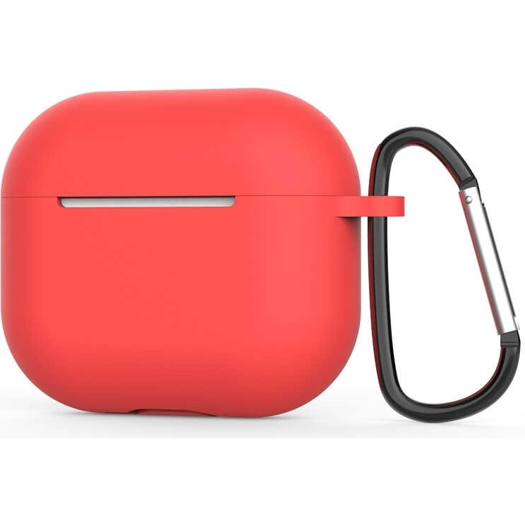 Airpods 3. Nesil Kılıfı Uyumlu Silikon Kılıf Şarj Bölümü Tıpalı Soft Yumuşak Kablosuz Şarj Destekli Kapak - Kırmızı Kulaklık Aksesuarı Fiyatı
