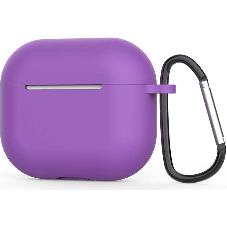 Airpods 3. Nesil Kılıfı Uyumlu Silikon Kılıf Şarj Bölümü Tıpalı Soft Yumuşak Kablosuz Şarj Destekli Kapak - Mor Kulaklık Aksesuarı Fiyatı