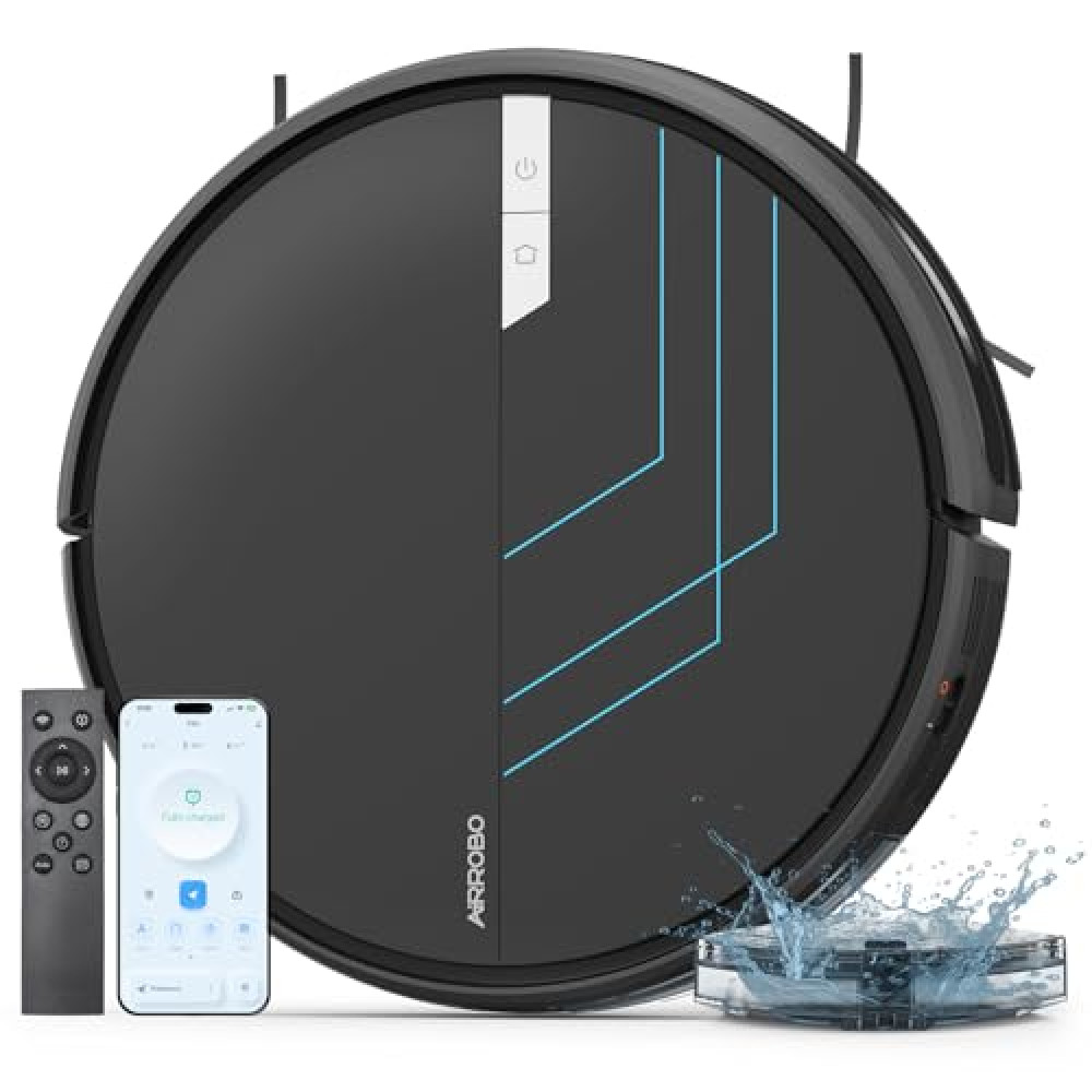 AIRROBO Robot Vacuum and Mop, 3000Pa Powerful Suction Robot Vacuum Cleaner with Self-Charging, Wi-Fi/App/Voice Control, Advanced Obstacle Avoidance, Slim Design, Ideal for Pet Hair, Hard Floor,Carpet Robot Vacuums Fiyatı