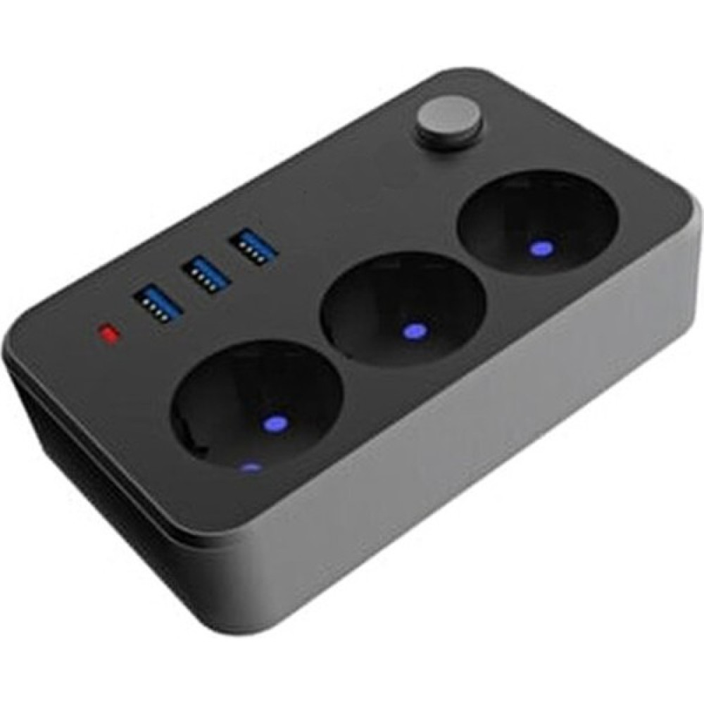 Airstorr 2 M 3'lü Termal Akım Korumalı Priz 3-Usb FTR_02 - Siyah Prizler Fiyatı