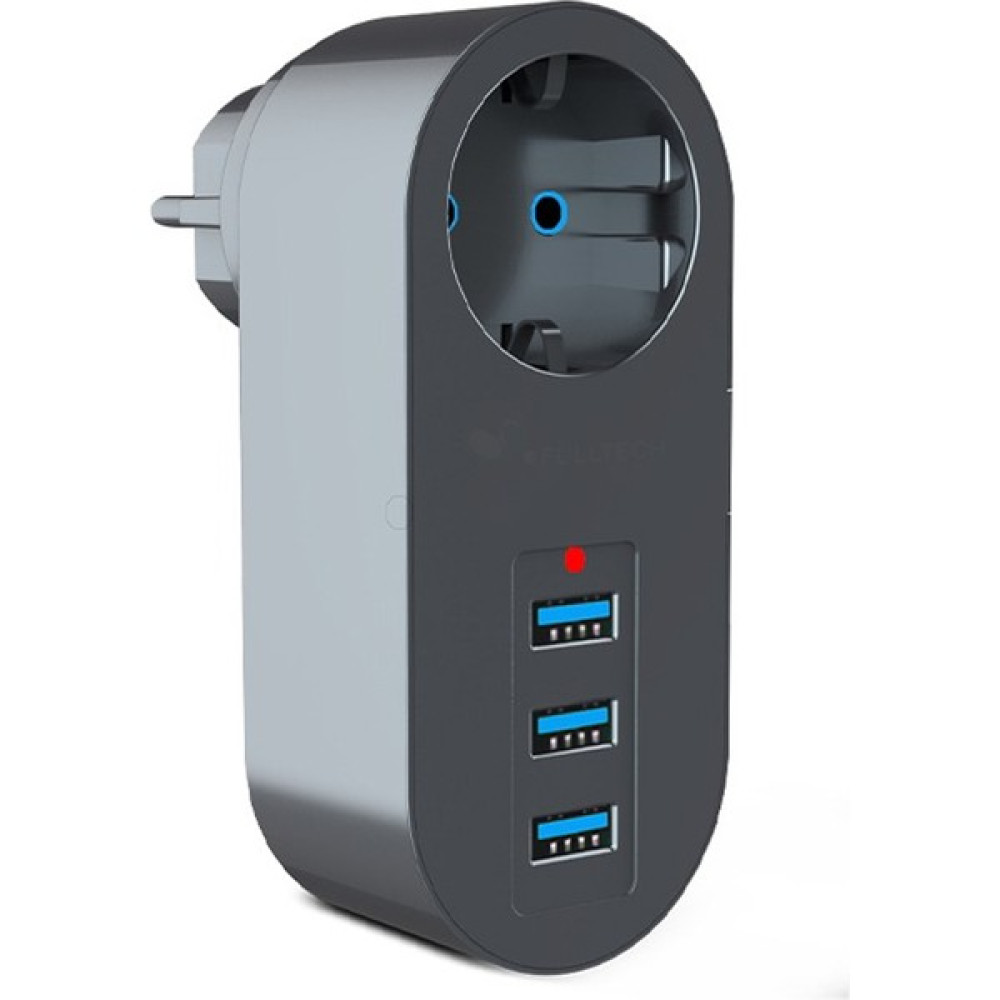 Airstorr Akım Korumalı 2,1A 3 USB Li Çocuk Korumalı Fiş Priz Siyah FTR_07 Prizler Fiyatı