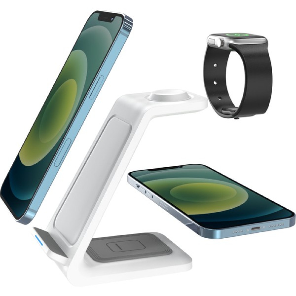 Airstorr Aw1 - 20W Apple iPhone Airpods Watch / Android 3-In-1 Uyumlu Kablosuz Wireless Şarjlı Standı - Beyaz Cep Telefonu Şarj Cihazı Fiyatı