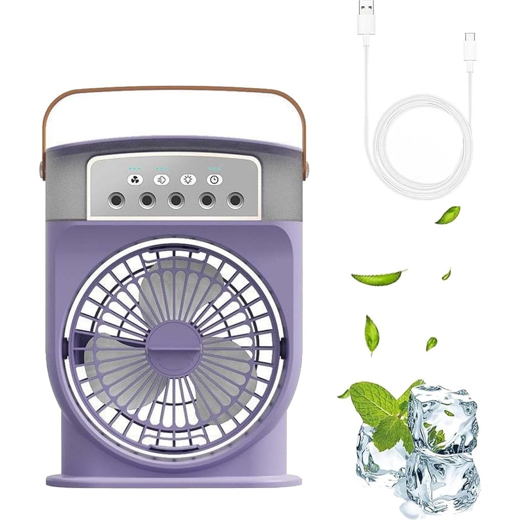 Airstorr Şarjlı Buharlı Hava Soğutucu Taşınabilir Sulu Klima 3 Rüzgar Hızı 3 Sis Modu Vantilatör - Mor Klimalar Fiyatı