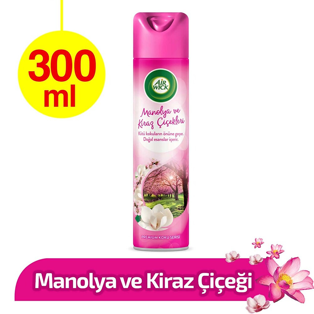 Airwick Aerosol Premium Koku Serisi Manolya & Kiraz Çiçekleri Sprey Oda Kokusu (1x 300 ml) Oda Kokusu Fiyatı
