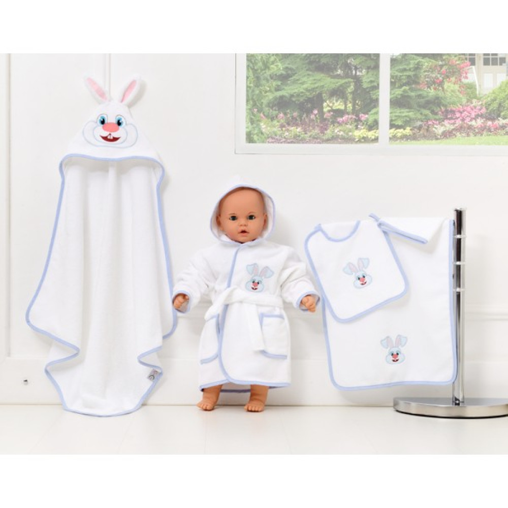 Airycot Bebek Bornoz Seti Mavi Tavşan (5 Parça Bebek Seti) Bebek Banyo-Tuvalet Fiyatı