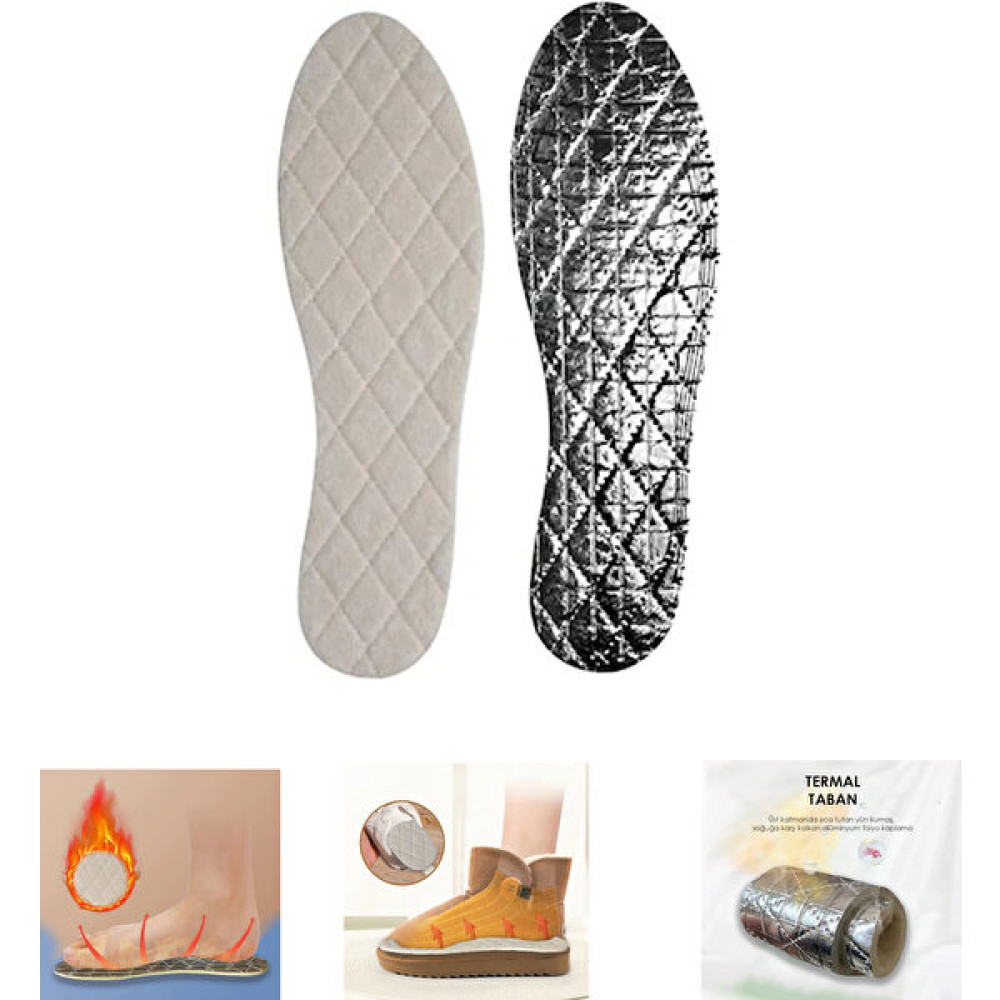 Airyfoot Yün Keçe Tabanlık, Alüminyum Folyo Yalıtımlı Ayakkabı Tabanı ( Tüm Numaralara Uyumlu Kesilebilir ) Kadın Ayakkabıları Fiyatı