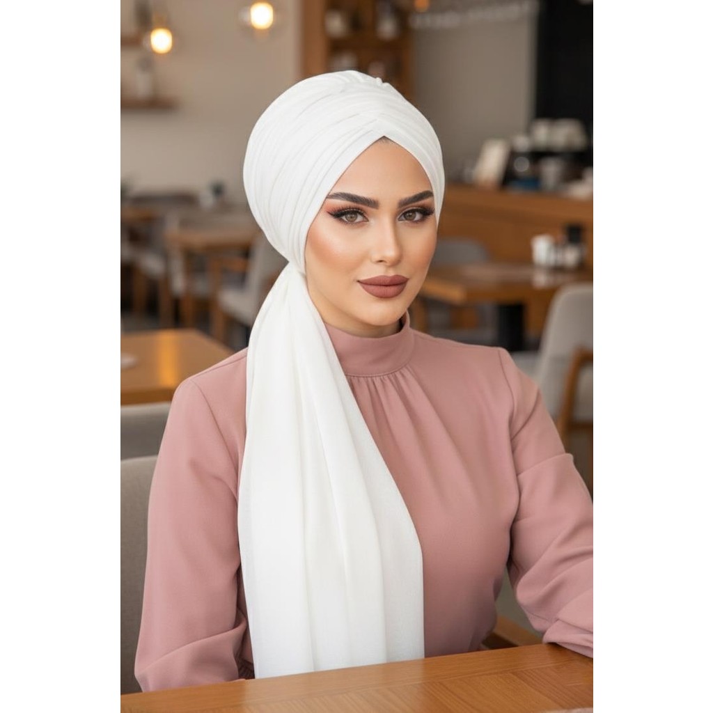 Aişe Tesettür Kırık Beyaz Tokalı Abiye Bone Şal / Hazır Duvak Giyim & İç Giyim Fiyatı