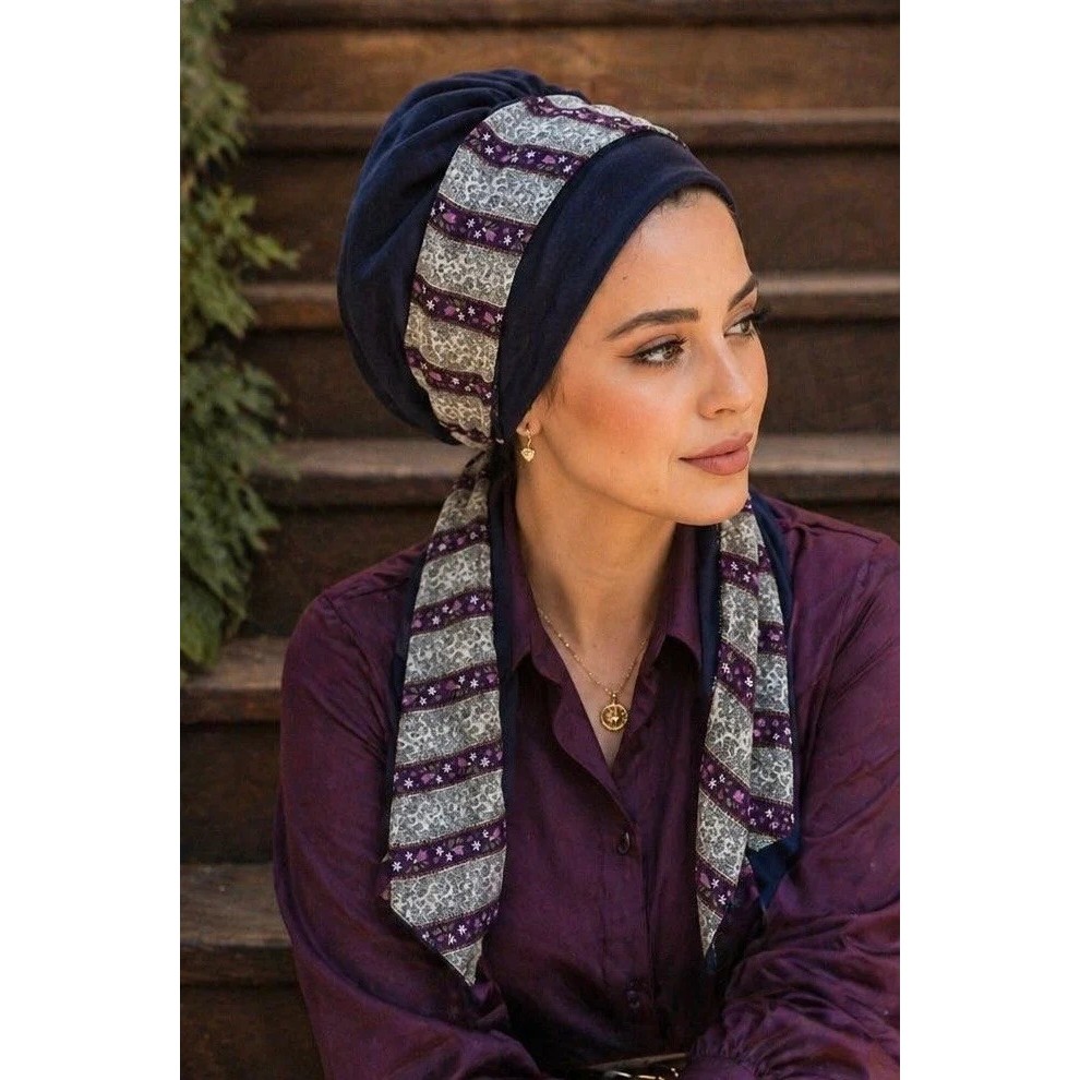 Aişe Tesettür Patlıcan Moru Desenli Fularlı Bone Diğer Fiyatı