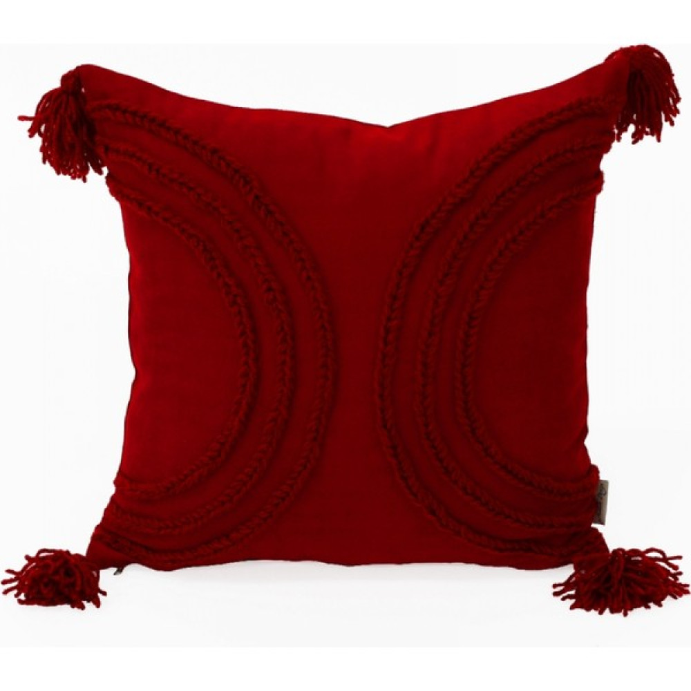 Aisha's Design Aishas Design Punch Işleme Püsküllü Bohem Kırlent Kılıfı - 45 x 45 cm - Renkli Kırlent / Mobilya Yastığı Fiyatı