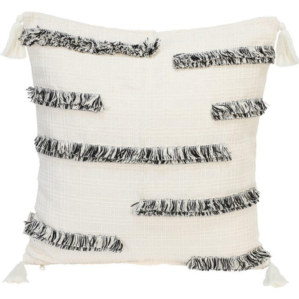 Aisha's Design Aishas Design Püskül Detaylı Keten Özel Tasarım Kırlent Kılıfı Krem - 45 x 45 cm Kırlent / Mobilya Yastığı Fiyatı