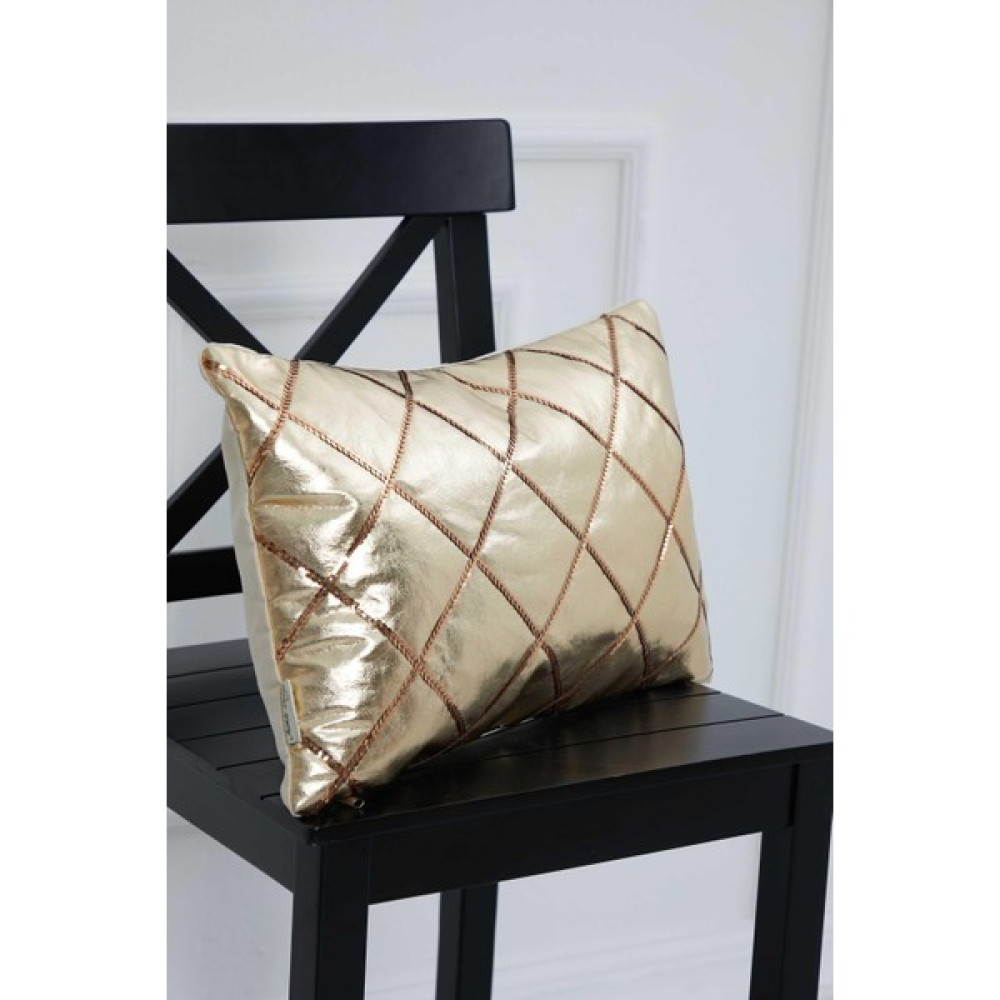 Aisha's Design Gold Payet Detaylı Kırlent KILIFI,K-295 - 50 x 30 cm Kırlent / Mobilya Yastığı Fiyatı