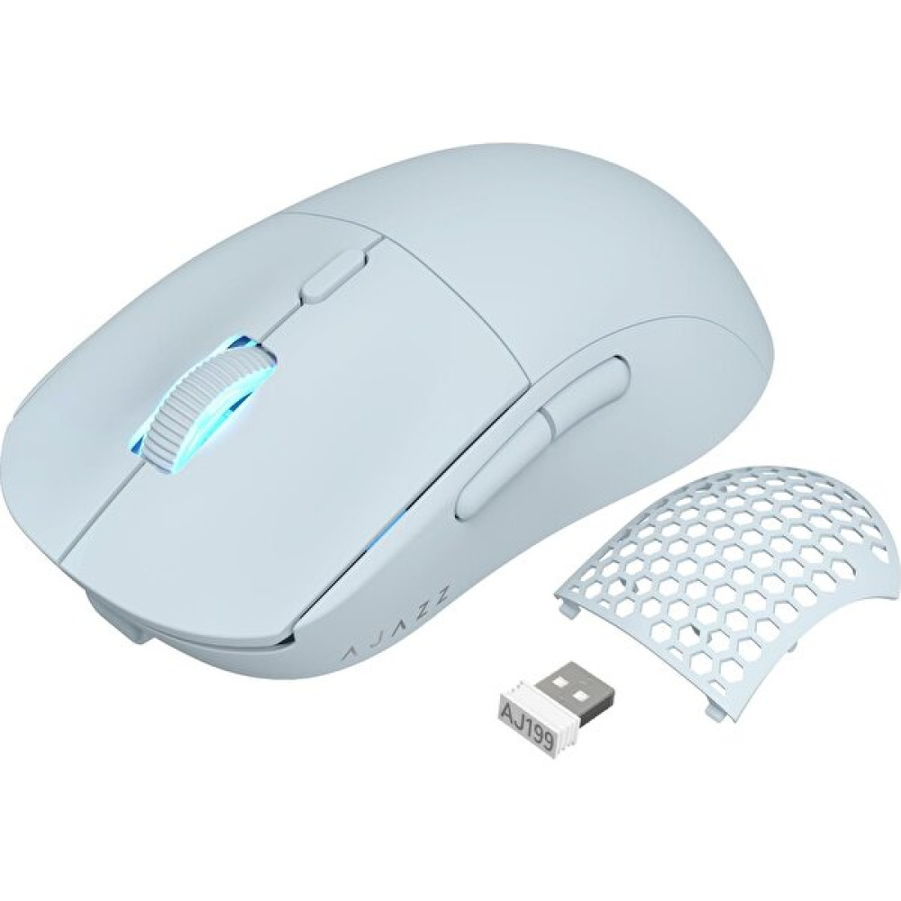 Ajazz AJ199 Kablosuz Oyuncu Mouse Paw 3395 26000 Dpı - Açık Mavi Klavye - Mouse Fiyatı