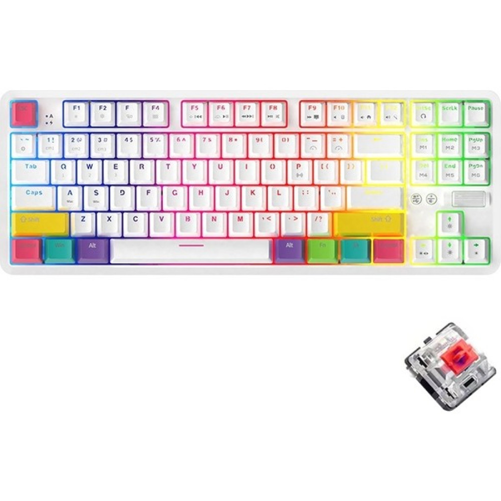 Ajazz GZPLZ-K870T Rgb Mekanik Klavye Kırmızı Mil (Yurt Dışından) - Yok - Beyaz Oyuncu Klavyesi Fiyatı