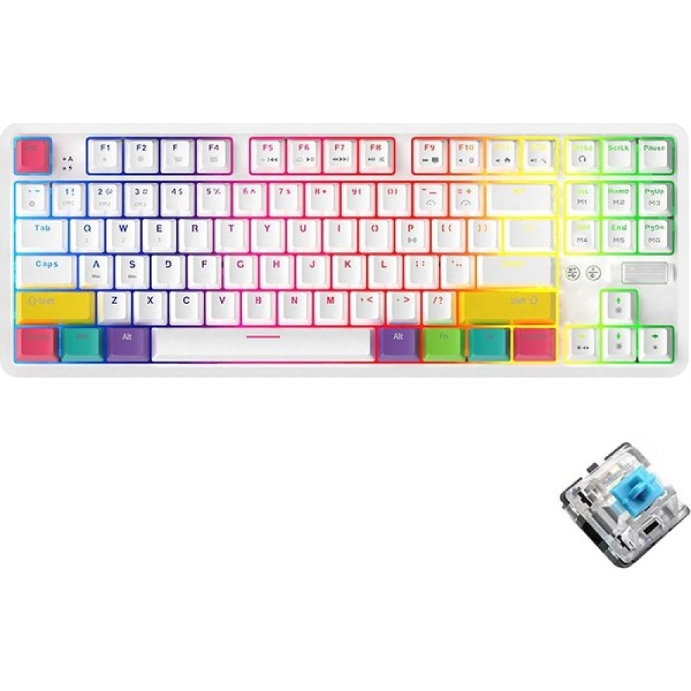 Ajazz GZPLZ-K870T Rgb Mekanik Klavye Yeşil Şaft (Yurt Dışından) - Yok - Beyaz Oyuncu Klavyesi Fiyatı