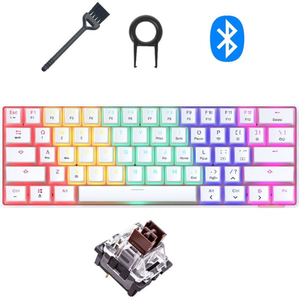 Ajazz STK61 Brown Switch Pudding Keycap Kablolu & Bluetooth Çift Mod Mekanik Klavye Oyuncu Klavyesi Fiyatı