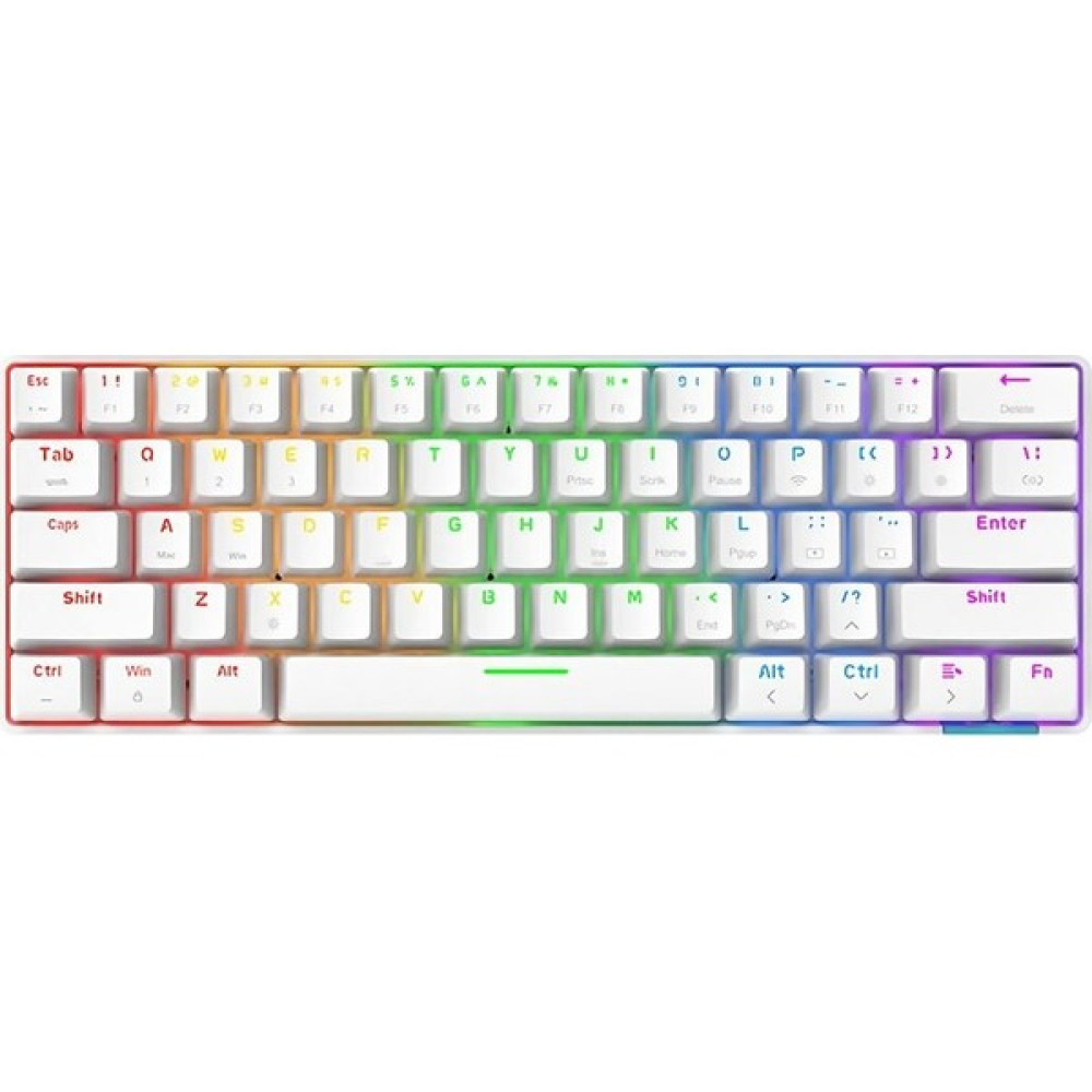 Ajazz stk61 Rgb Bluetooth Mekanik Klavye-%60 Boy 61 Tuşlu Kırmızı Switch - Beyaz Oyuncu Klavyesi Fiyatı