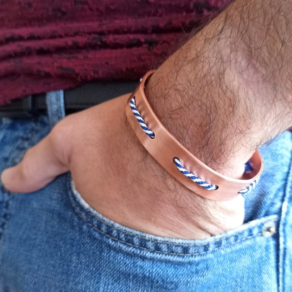 Ajda's Unisex Bakır Bilezik - Gemici Halat Detaylı, Saf Bakır, El İşçiliği Bijuteri Bilezik Fiyatı
