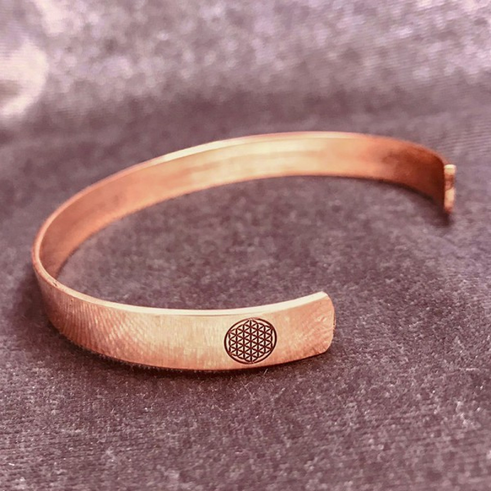 Ajda's Yaşam Çiçeği Unisex Bakır Bilezik - Bronz Bijuteri Bilezik Fiyatı